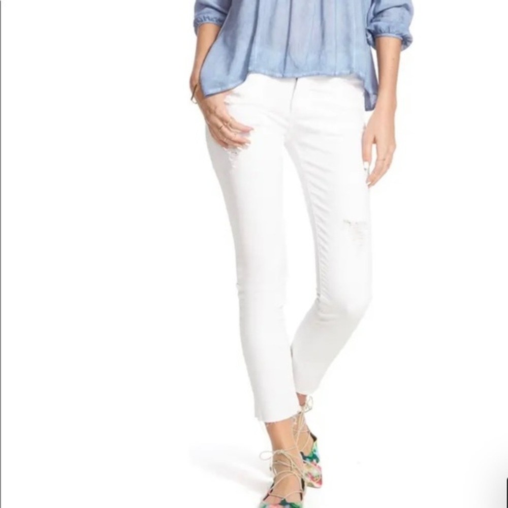 Articles of Society white frayed ankle jeans
